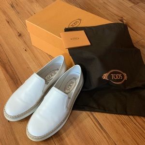 Tods white espadrilles